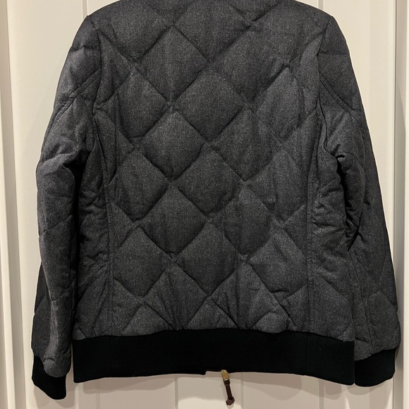 NWOT Eddie Bauer Charcoal Quilted Down Fabric Bomber Jacket - Picture 12 of 14